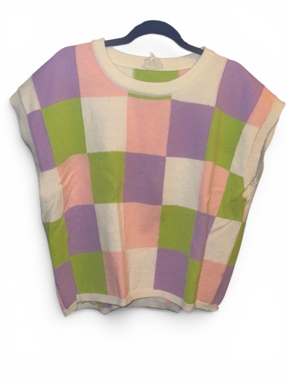 Lg BiBi Pastel Checkered Sweater